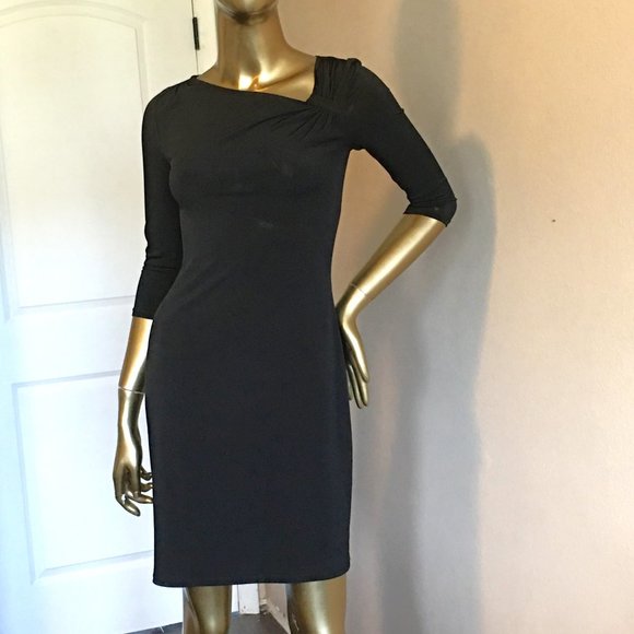 𝗪𝗛𝗜𝗧𝗘 𝗛𝗢𝗨𝗦𝗘 | 𝗕𝗟𝗔𝗖𝗞 𝗠𝗔𝗥𝗞𝗘𝗧 3/4 Sleeve Body Con Dress - Picture 2 of 10